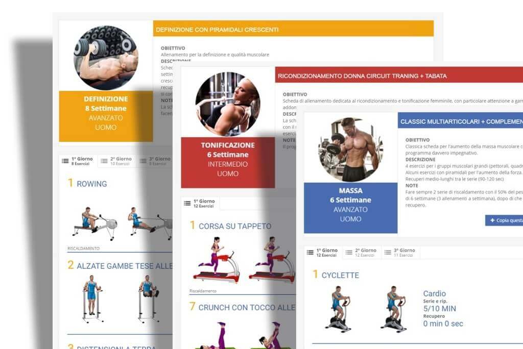 Immagine schede personalizzate sala pesi Fitness Faktory