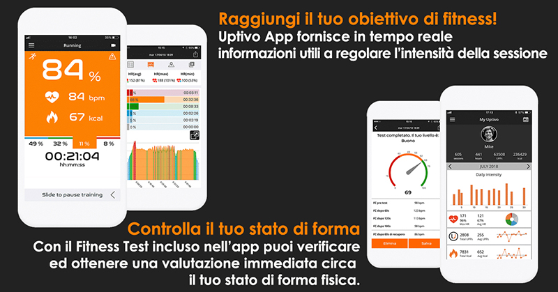 Immagine telemetria Uptivo Fitness Faktory su smartphone