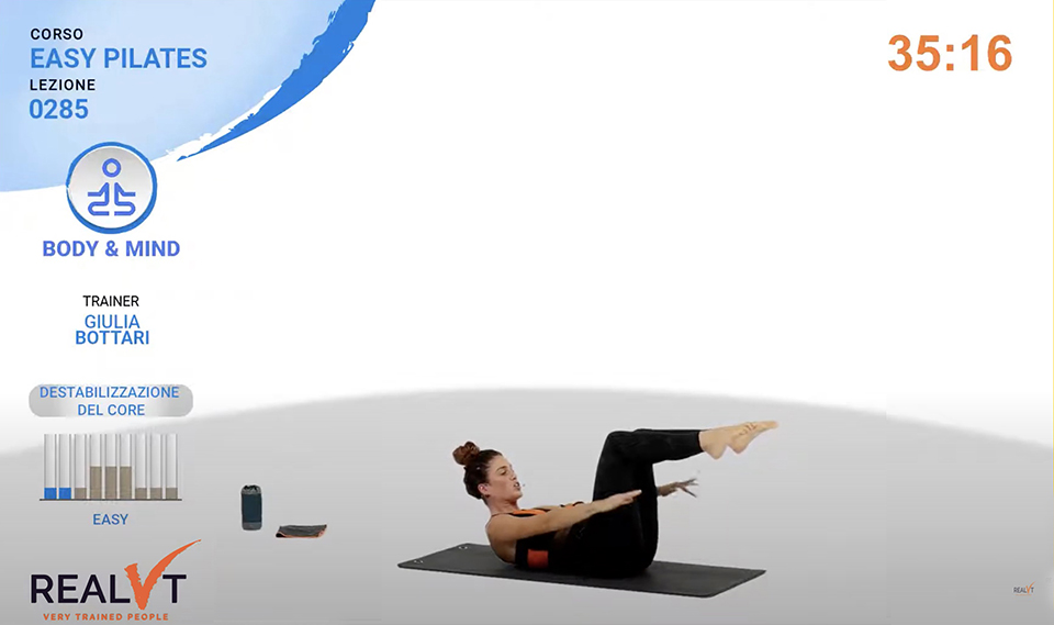 Schermata Virtual Dome corso virtuale Easy Pilates in Fitness Faktory