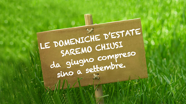 Orario chiusure domeniche d'estate 2024